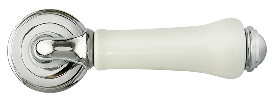 UMBERTO, ручка дверная MH-41-CLASSIC PC/W, цвет- хром/белый фото купить в Чебоксарах