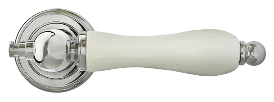 MART, ручка дверная MH-42-CLASSIC PC/W, цвет- хром/белый фото купить в Чебоксарах