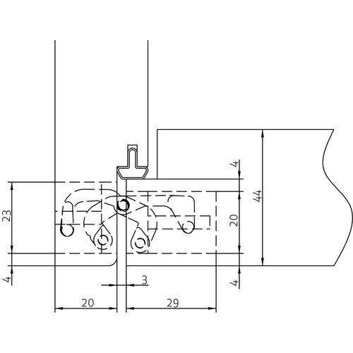 HH-19 B, скрытая петля, цвет - черный фото фурнитура Чебоксары