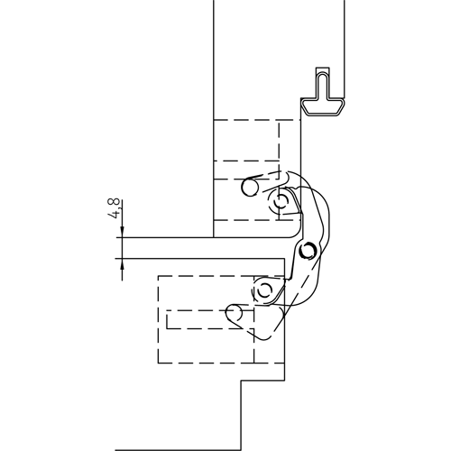 HH-19 B, скрытая петля, цвет - черный фото дверная фурнитура Чебоксары