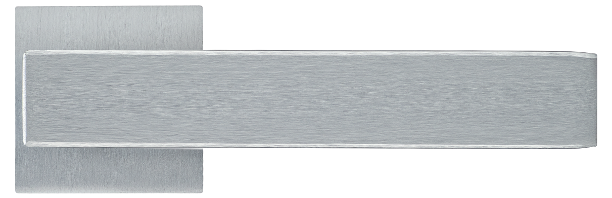LOT ручка дверная  на квадратной розетке 6 мм, MH-56-S6 SSC, цвет - супер матовый хром фото купить в Чебоксарах