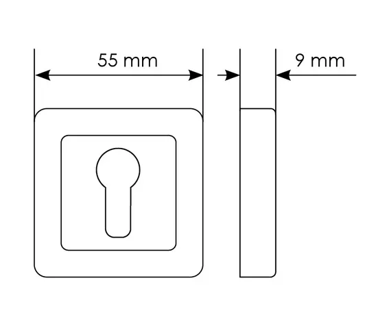 Накладка MH-KH-S55 GR/PC на ключевой цилиндр, цвет графит/хром фото купить в Чебоксарах