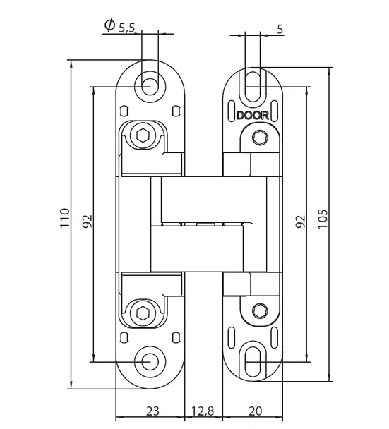 HH-19 SC, скрытая петля, цвет - мат.хром фото купить в Чебоксарах