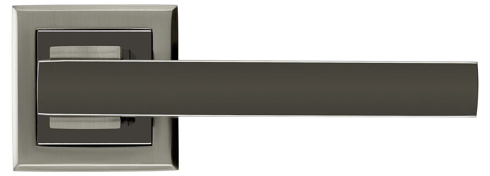 PIQUADRO, ручка дверная MH-37 SN/BN-S, на квадратной накладке, цвет - бел. никель/черн. никель фото купить в Чебоксарах