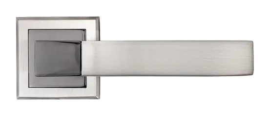 FUKOKU, ручка дверная MH-28 SN/BN-S, на квадратной накладке, цвет - бел. никель/черн. никель фото купить в Чебоксарах
