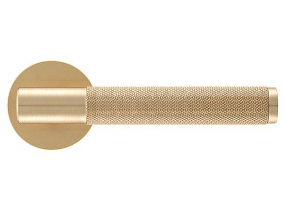 Ручка дверная "AZRIELI" на круглой розетке 6 мм, MH-57-R6T MSG, цвет - мат. сатинированное золото фото купить в Чебоксарах