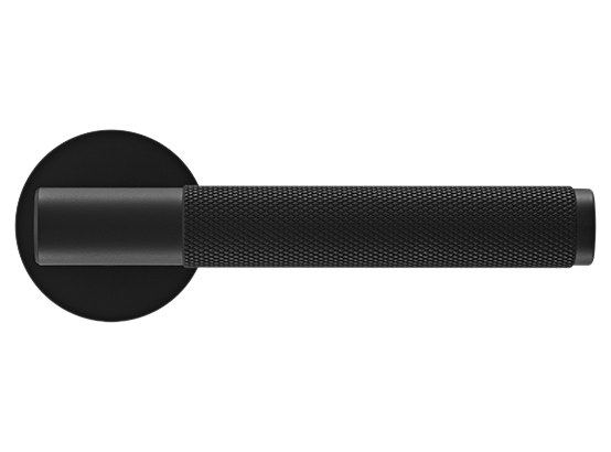 Ручка дверная "AZRIELI" на круглой розетке 6 мм, MH-57-R6T BL, цвет - чёрный фото купить в Чебоксарах