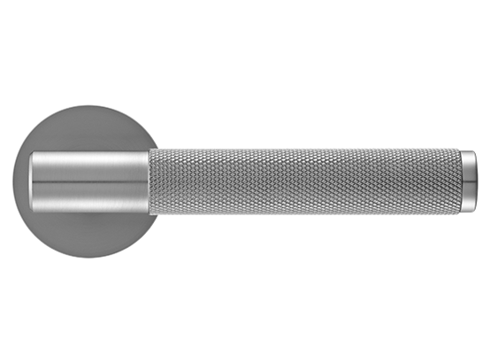 Ручка дверная AZRIELI, на круглой розетке 6 мм, MH-57-R6T MSC, цвет - мат. сатинированный хром фото купить в Чебоксарах