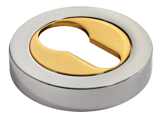 LUX-KH-R2 COT, накладка на евроцилиндр, цвет - глянцевый хром/золото фото купить Чебоксары