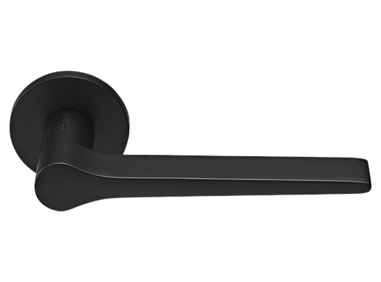 LAND ручка дверная  на круглой розетке 6 мм, MH-60-R6 BL, цвет - чёрный фото купить Чебоксары