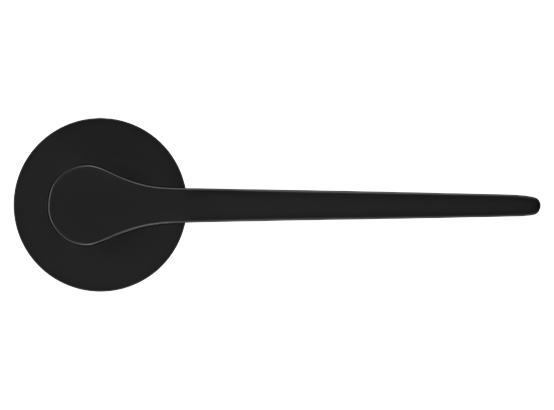 LAND ручка дверная  на круглой розетке 6 мм, MH-60-R6 BL, цвет - чёрный фото купить в Чебоксарах
